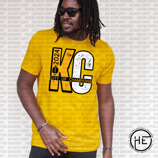 KC Yellow and White DTF Transfer