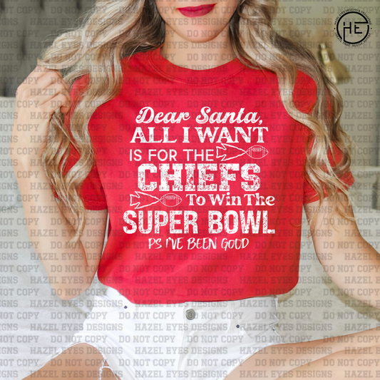 Dear Santa Super Bowl DTF Transfer