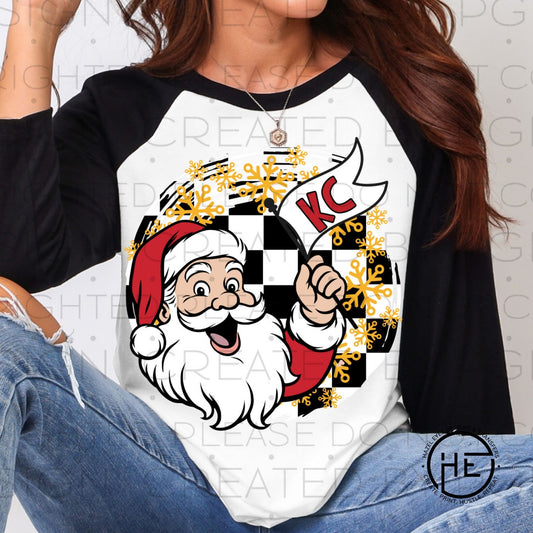 KC Santa Checker & Snowflake - DTF Transfer