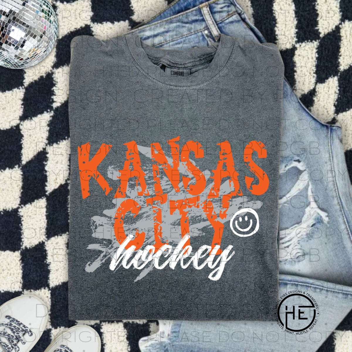 Paint Splatter Kansas City Hockey - DTF Transfer