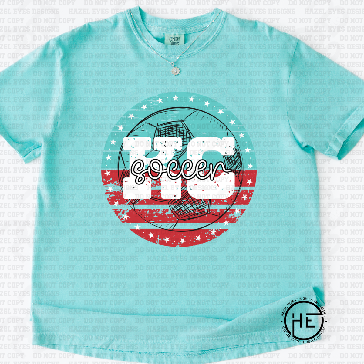KC Women's Soccer Distressed Circle - DTF Transfer
