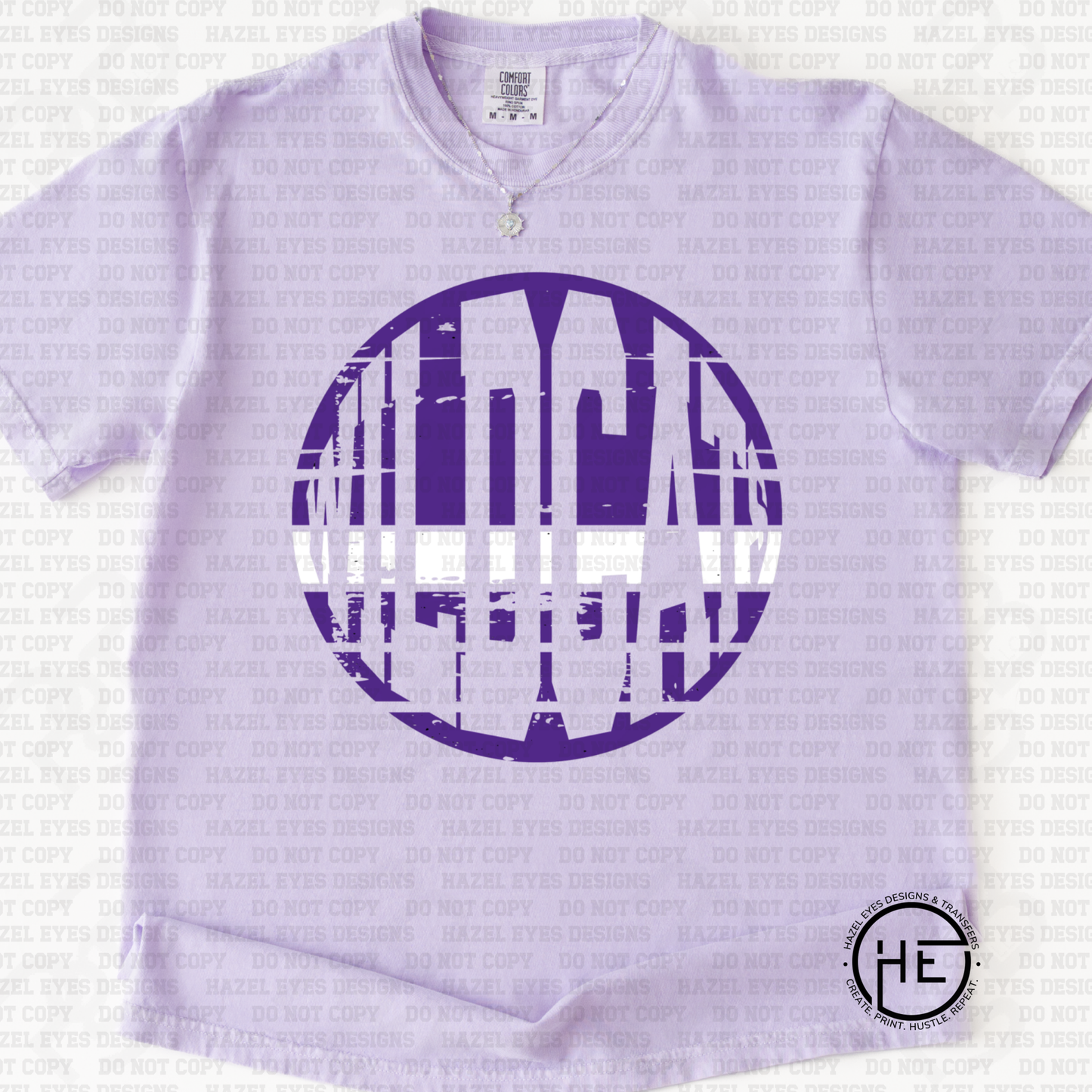 Wildcats Purple Distressed Circle - DTF Transfer