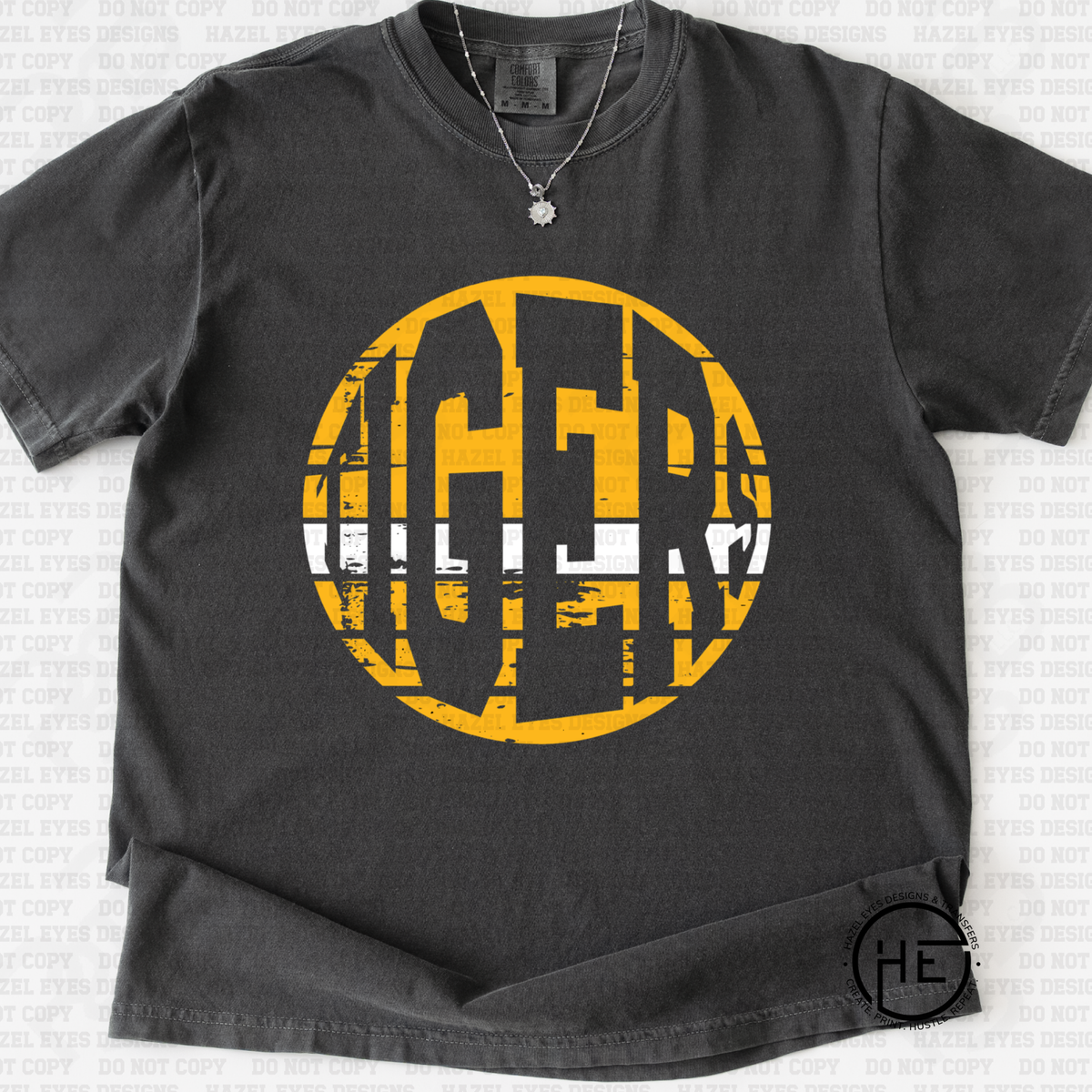 Tigers Distressed Circle - DTF Transfer