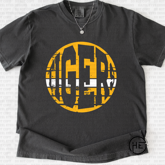 Tigers Distressed Circle - DTF Transfer