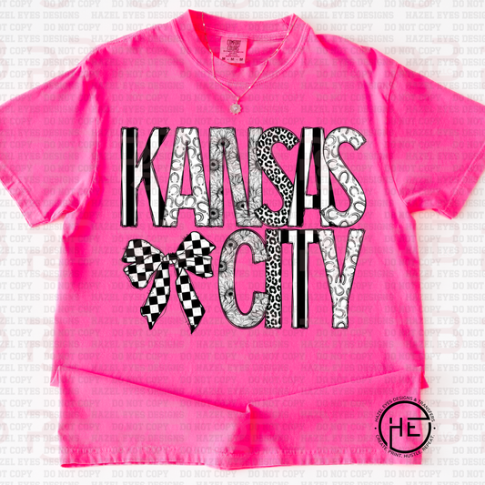 Kansas City Leopard Sunflower Letters - DTF Transfer