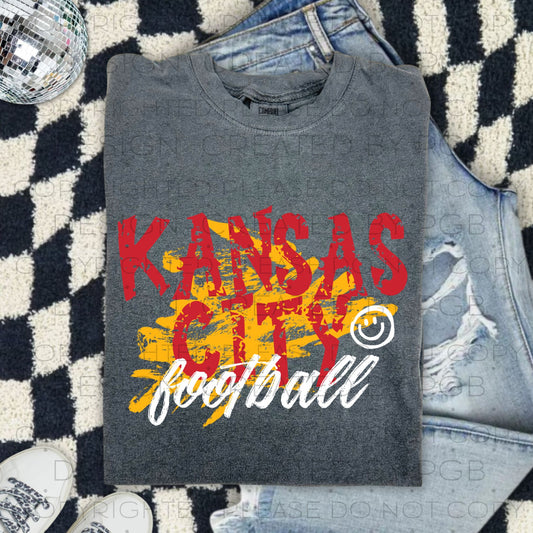 Paint Splatter Kansas City Football - DTF Transfer