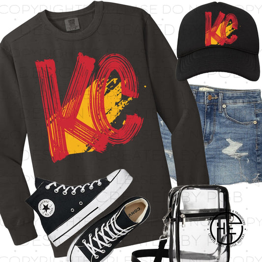 Red/Gold Paint Brush KC - DTF Transfer