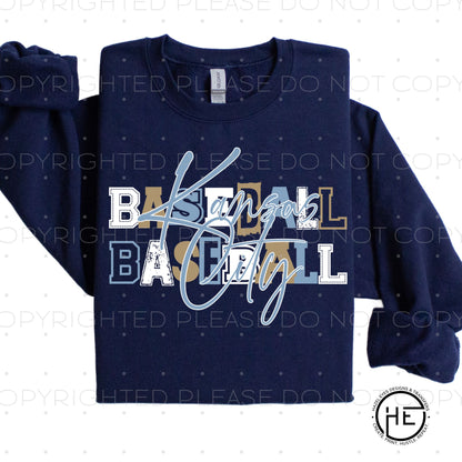 Block letter KC baseball - DTF transfer