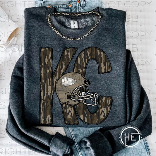 Army Green Camo KC Helmet  - DTF Transfer