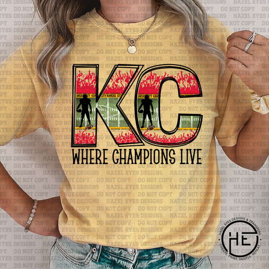 KC Where Champs Live DTF Transfer