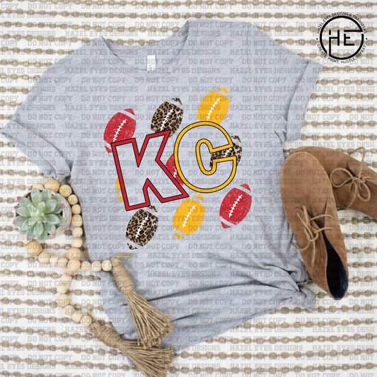 KC Red Yellow Footballs DTF Transfer