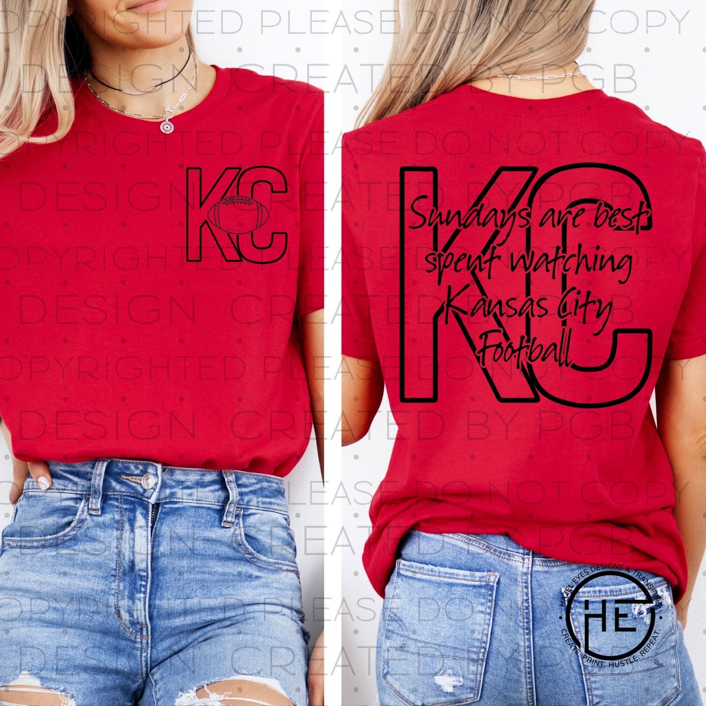 Sundays are for KC Football back black - DTF transfer