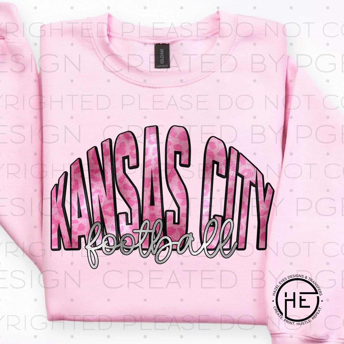 Pink and shiny Kansas City football - DTF transfer