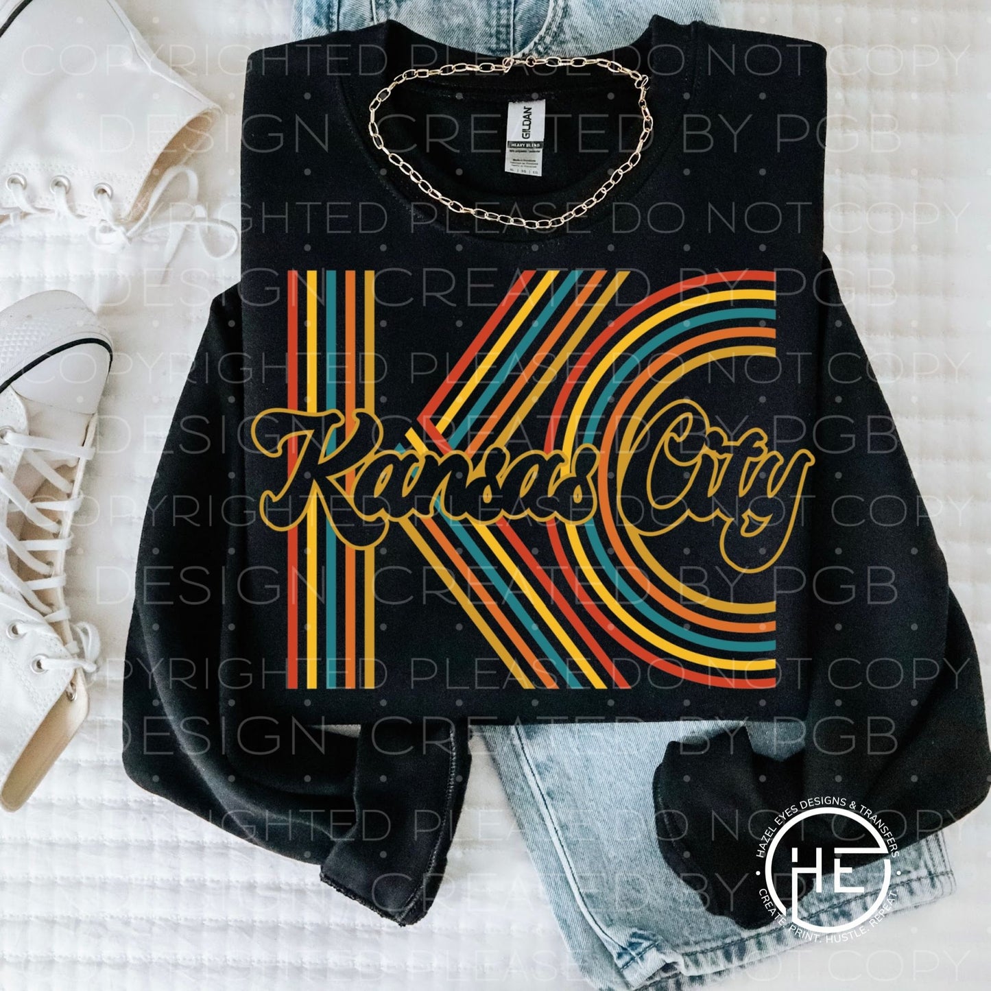 KC Kansas City stripes - DTF transfer