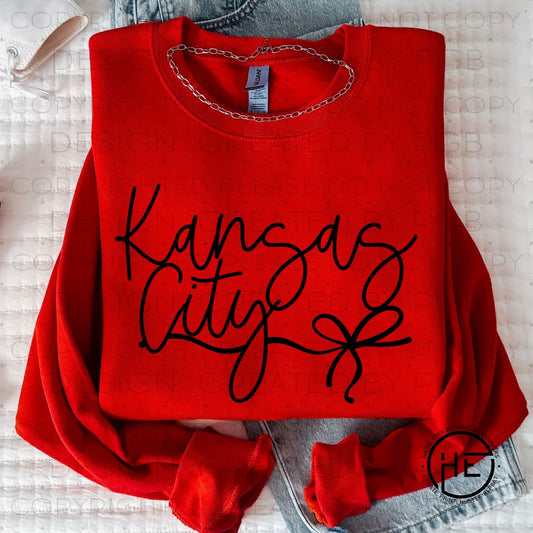 Delicate Kansas City bow BLK - DTF transfer