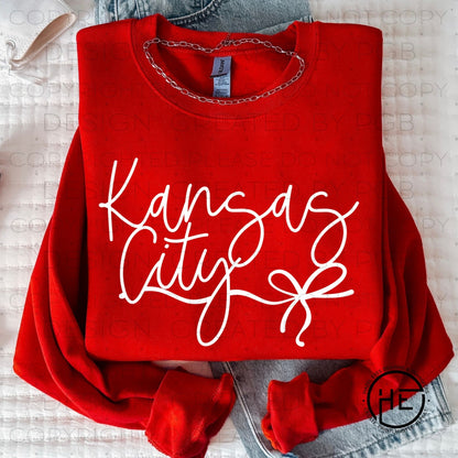 Delicate Kansas City bow WHT - DTF transfer