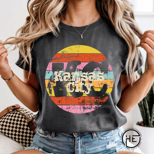 Nostalgic Sunset Circle Kansas City - DTF Transfer
