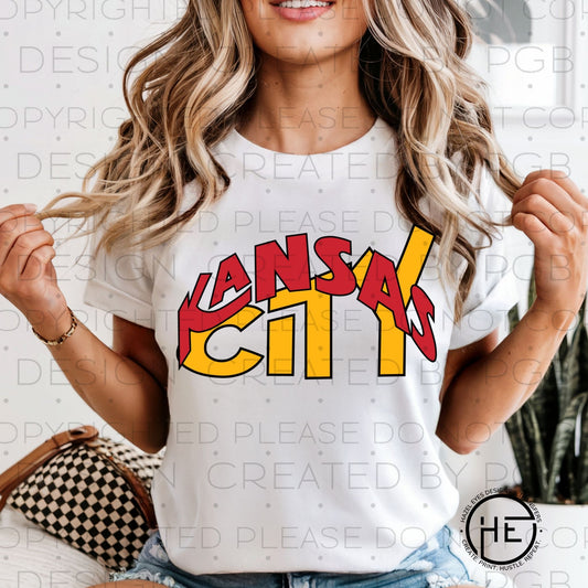 Kansas City Football Preppy Font - DTF Transfer