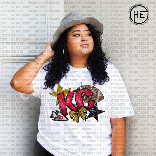 Sequin KC Football DTF Transfer