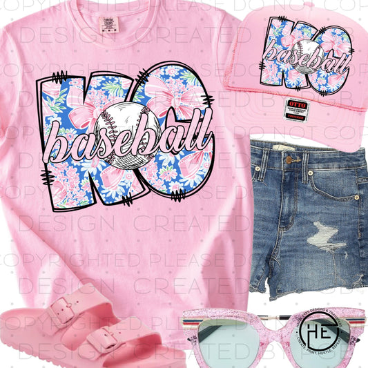 KC Pastel Bows Baseball - DTF Transfer