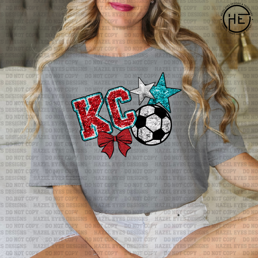KC Soccer Sequin DTF Transfer