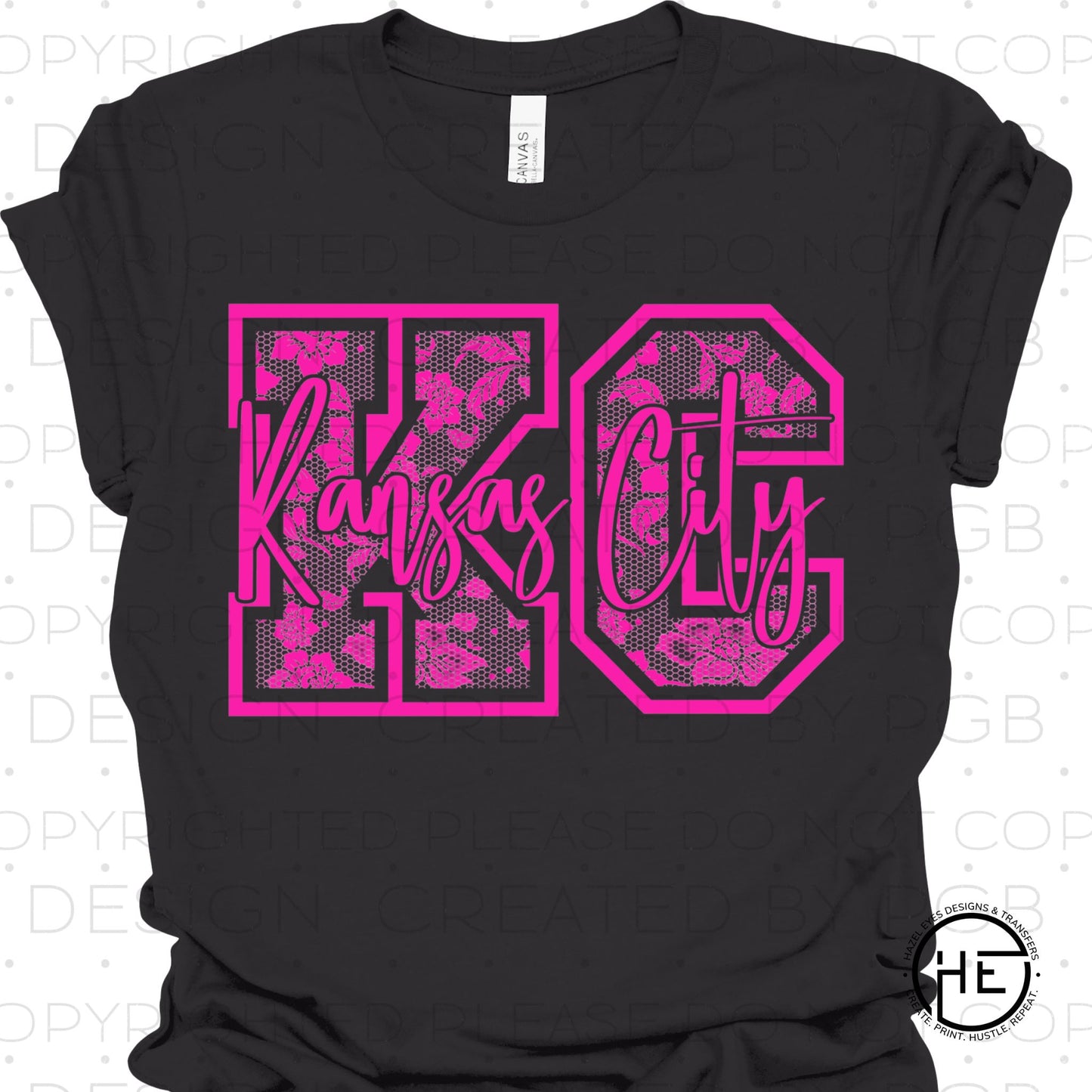 Lace Floral KC Pink  - DTF Transfer