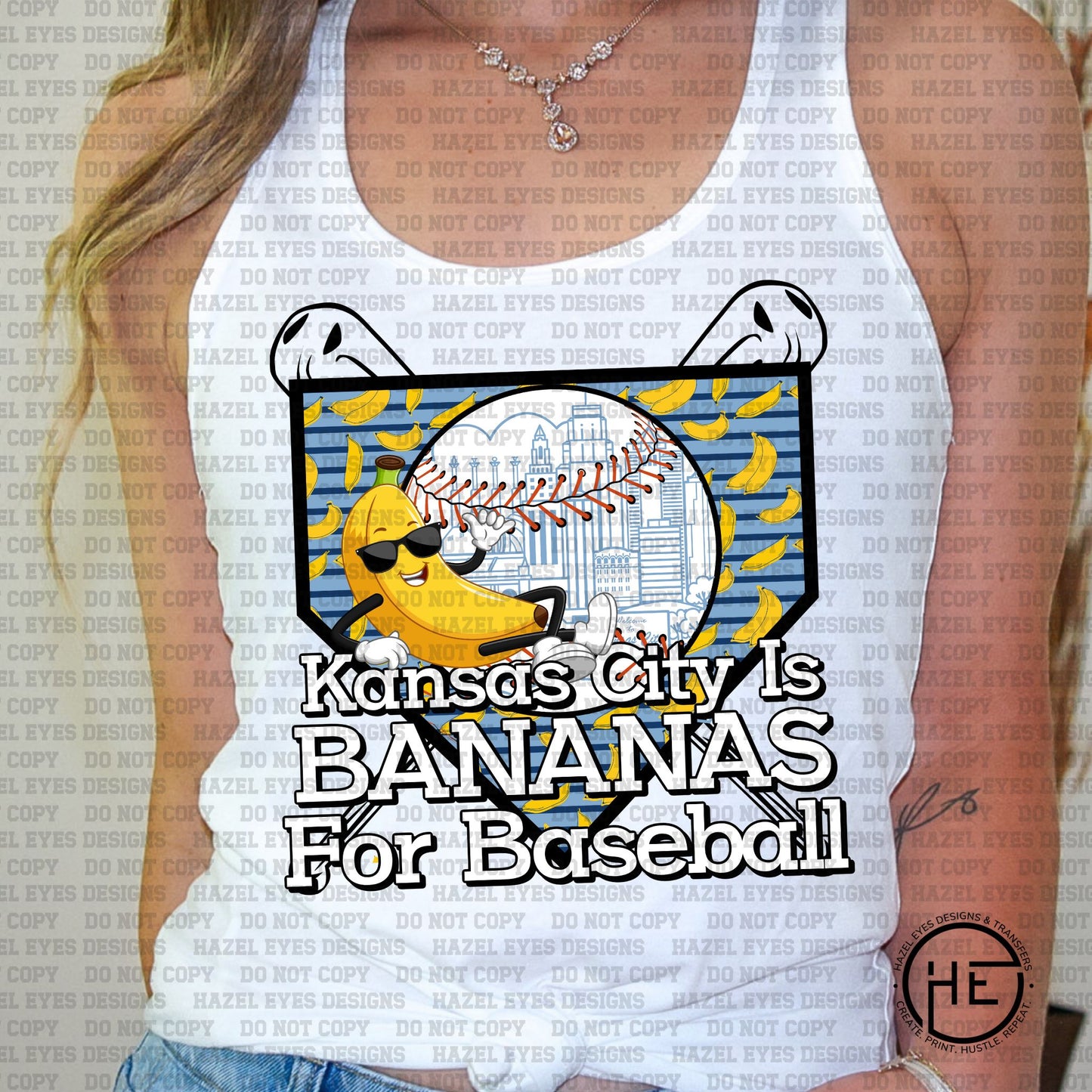 KC Banana Baseball - DTF Transfer