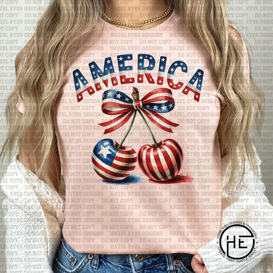 American Flag Cherries - DTF Transfer
