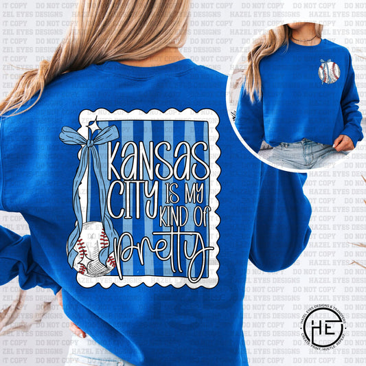 Vintage Baseball & Bow Pocket Design - DTF Transfer