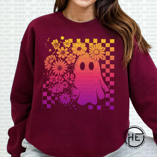 Ombre Checker Ghost Orange/Pink - DTF Transfer