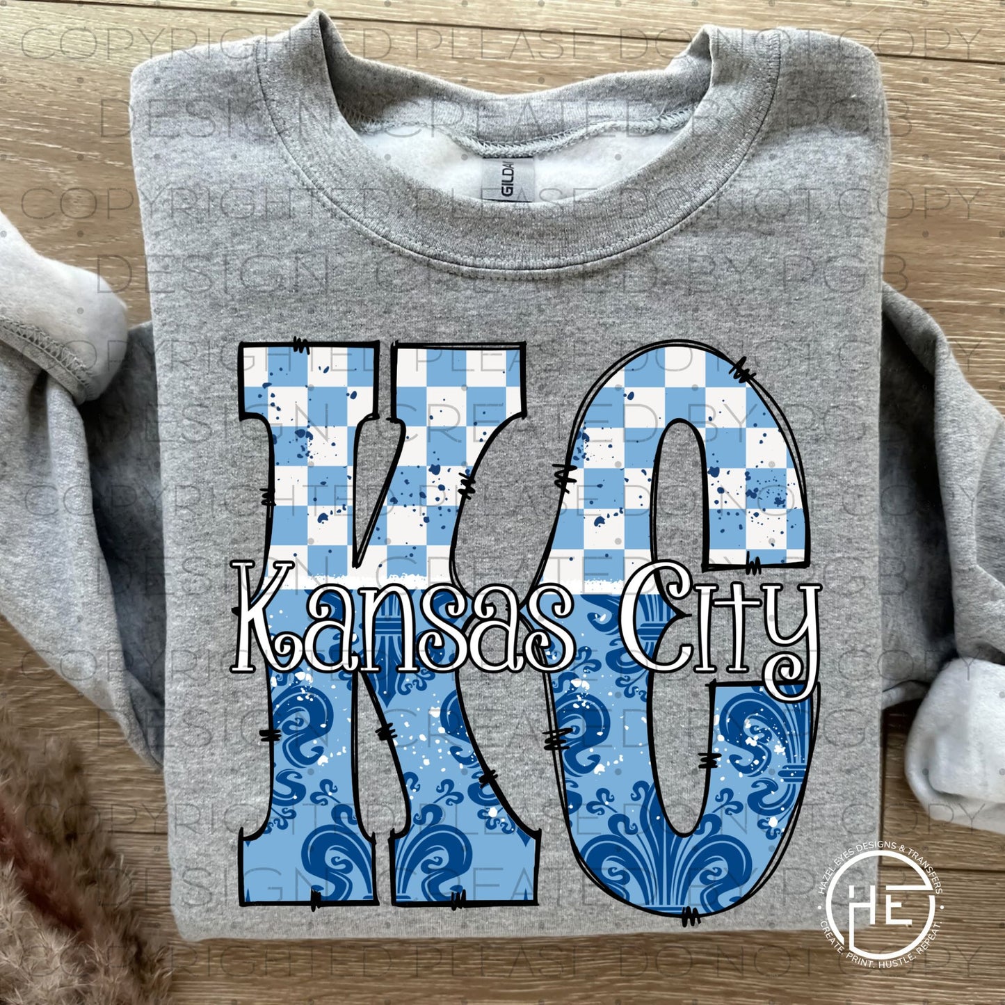 KC Blue Fluer de Lis - DTF Transfer