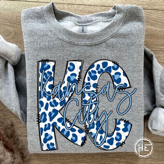 KC Blue Leopard - DTF Transfer