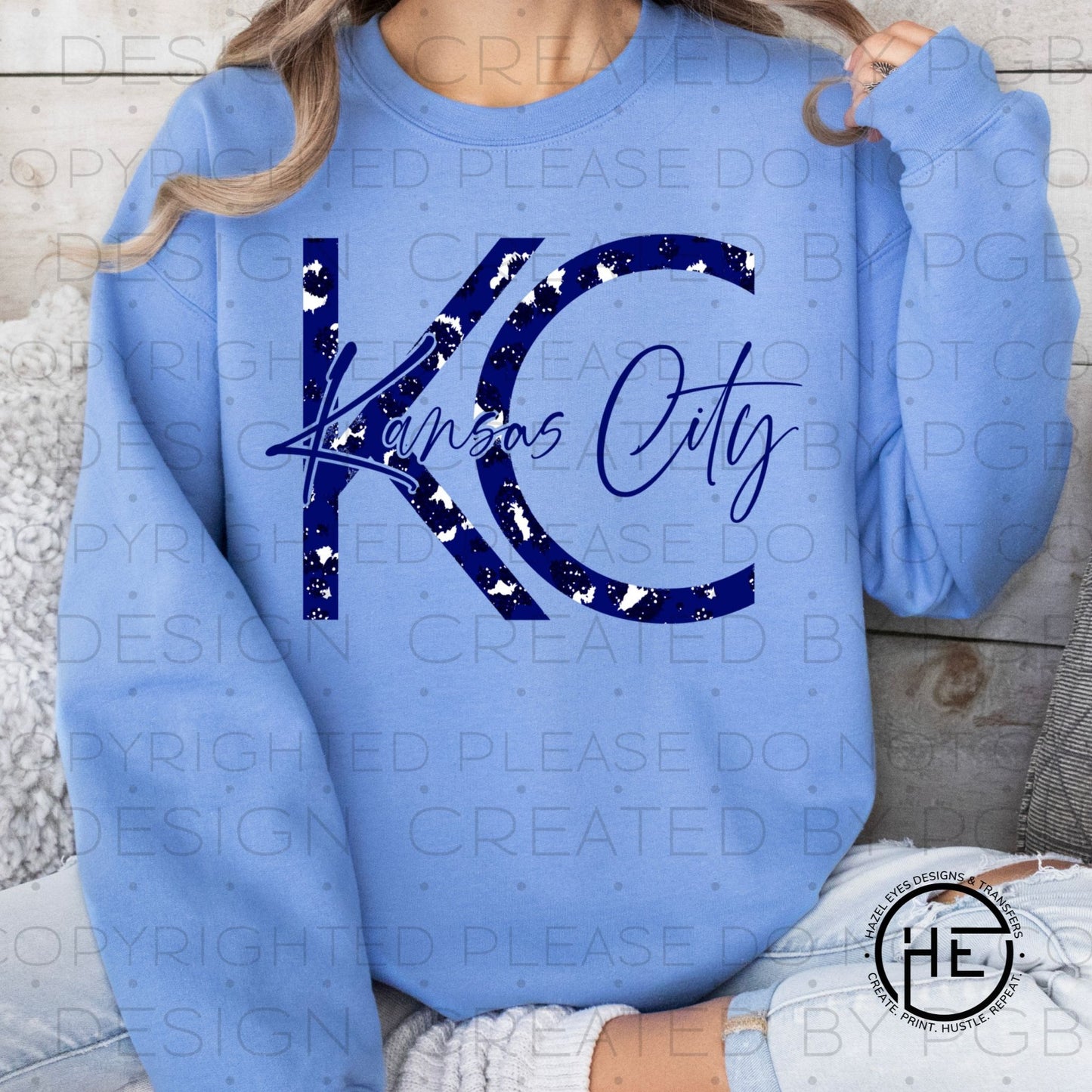 Blue Leopard KC - DTF Transfer