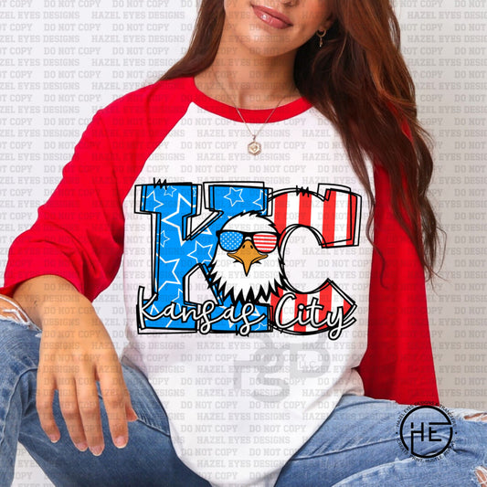 Classic KC Eagle Red, White & Blue - DTF Transfer