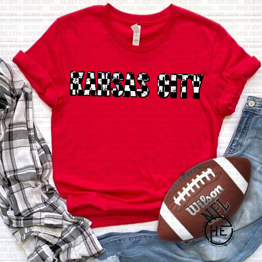Kansas City Checker Text - DTF Transfer