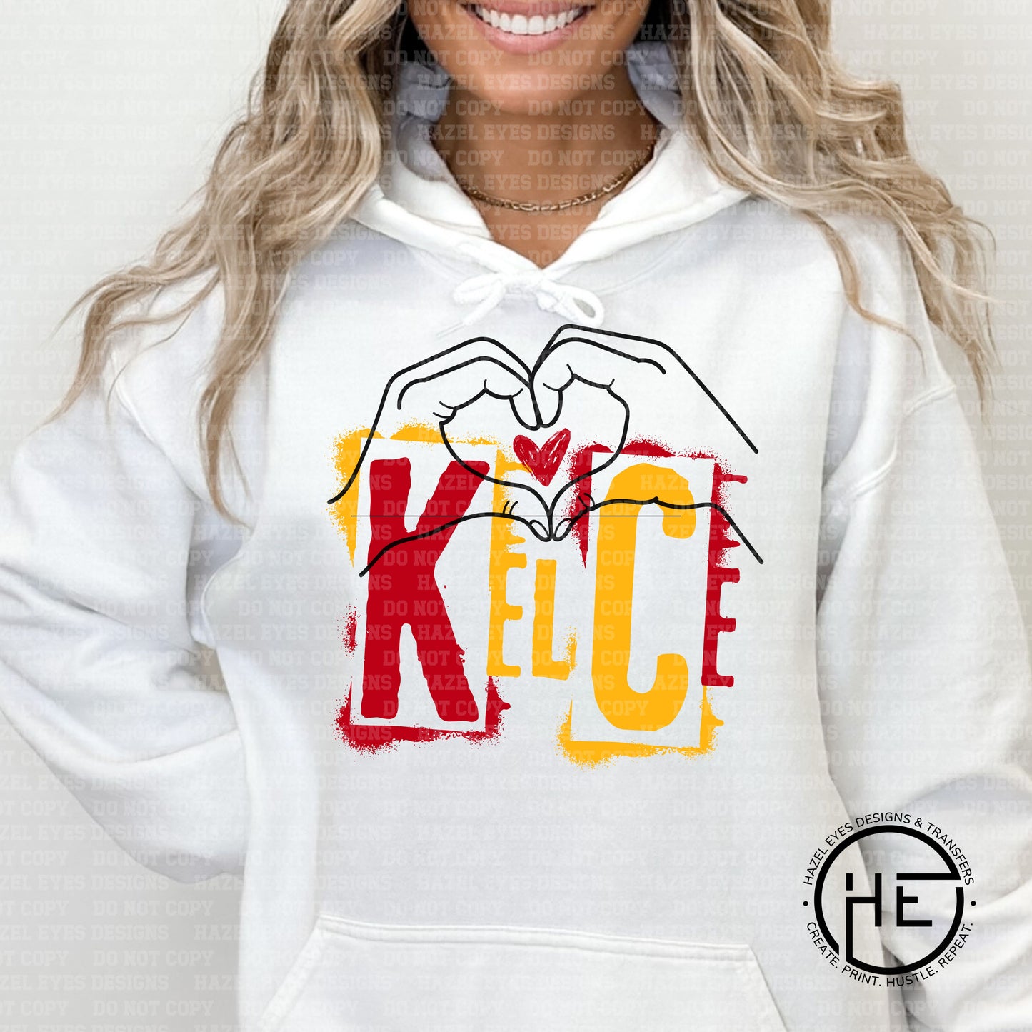 KC Kelce Hand Heart - DTF Transfer