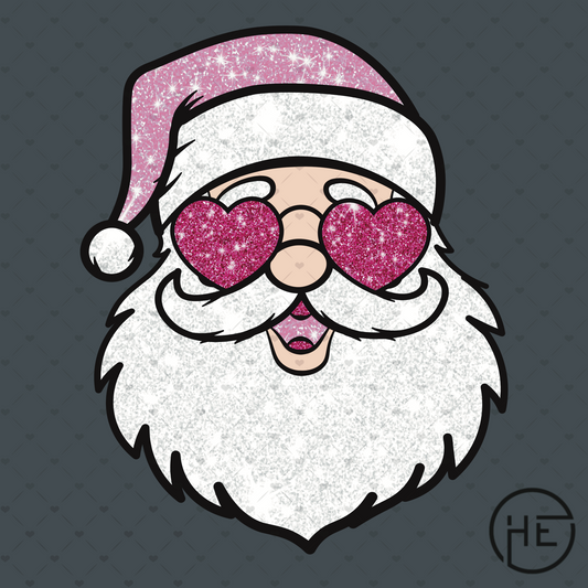 Pink Glitter Santa - DTF Transfer