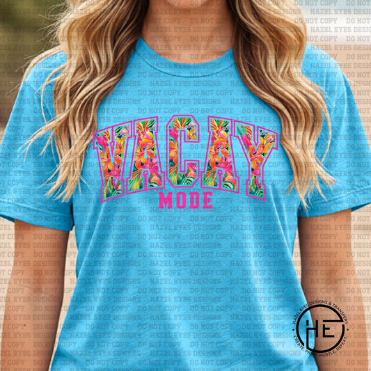 Neon Floral Vacay Mode - DTF Transfer