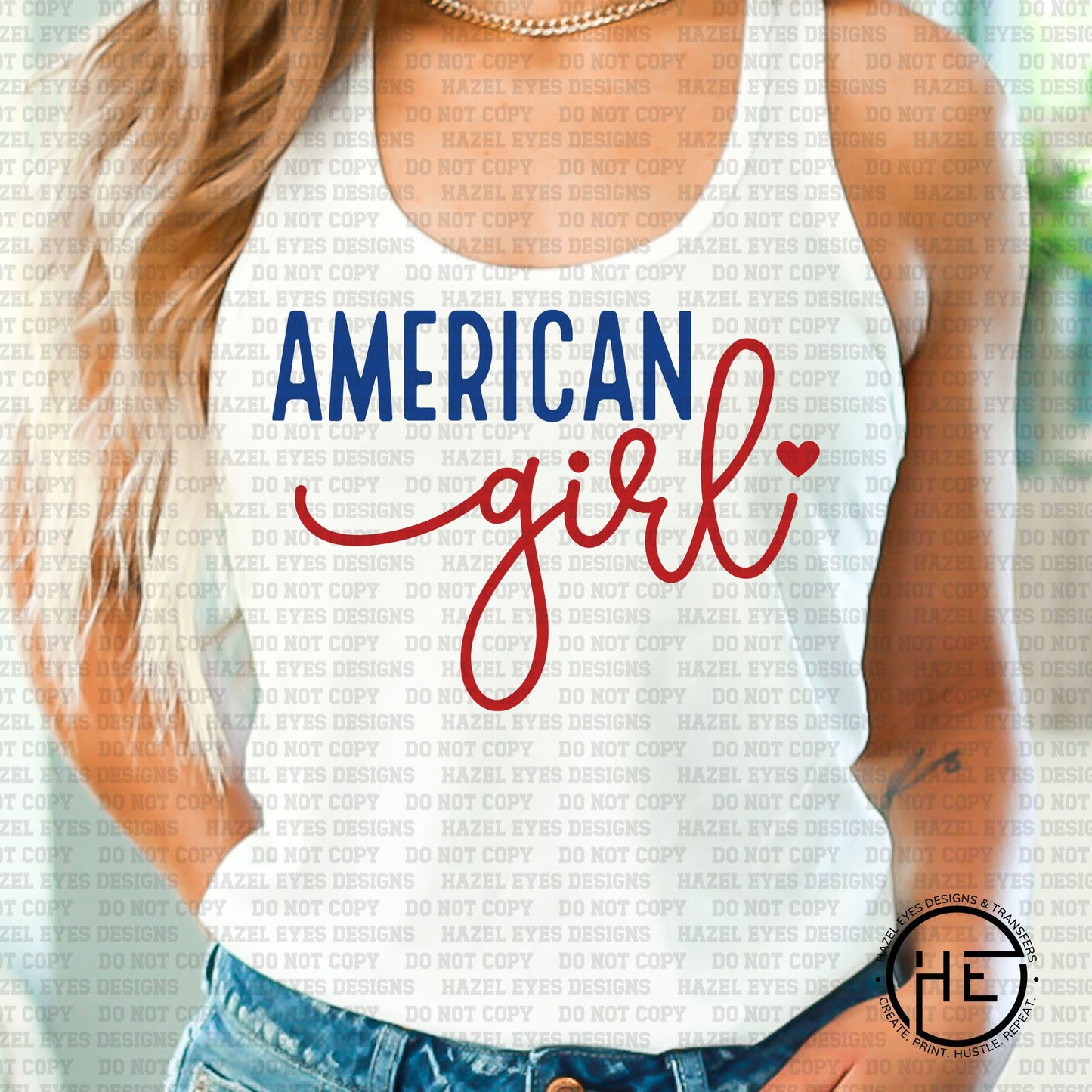 American Girl Cursive - DTF Transfer
