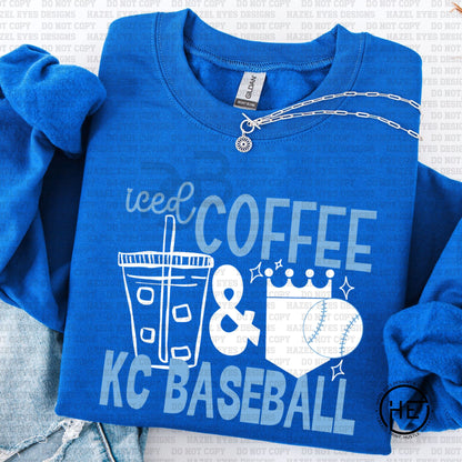 Iced Coffee & KC Baseball - DTF Transfer