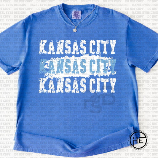 Kansas City Distressed Baseball - DTF Transfer