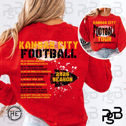 2026 KC Football Tour Red back - DTF Transfer