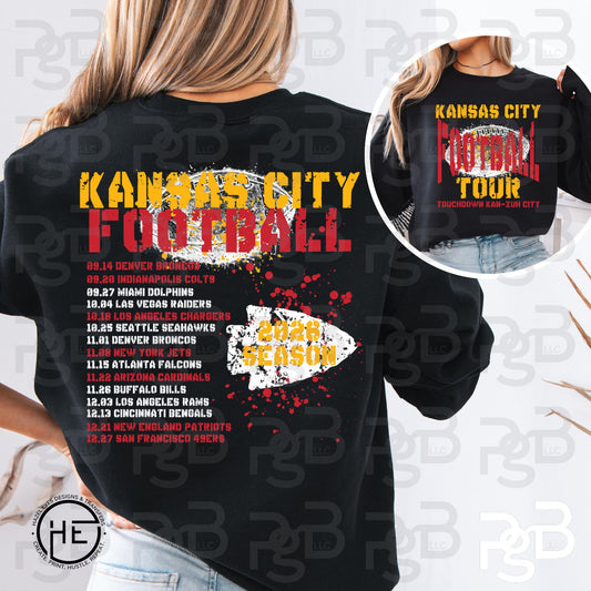 2026 KC Football Tour Red back- DTF Transfer