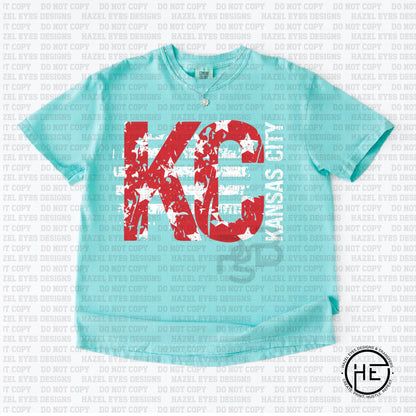 Grunge Stars Stripes KC Soccer - DTF Transfer