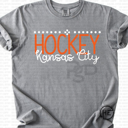 Hockey Kansas City Simple Dots - DTF Transfer