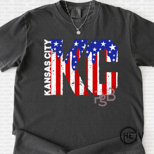 American Flag Distressed KC - DTF Transfer