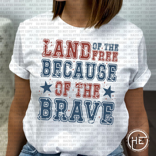 Land of the Free Distressed - DTF Transfer