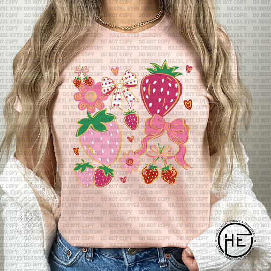 Pink Strawberries - DTF Transfer