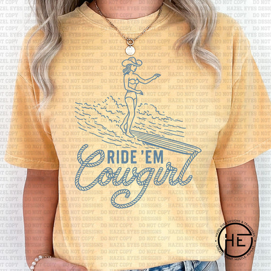 Ride 'em Cowgirl Surfboard - DTF Transfer