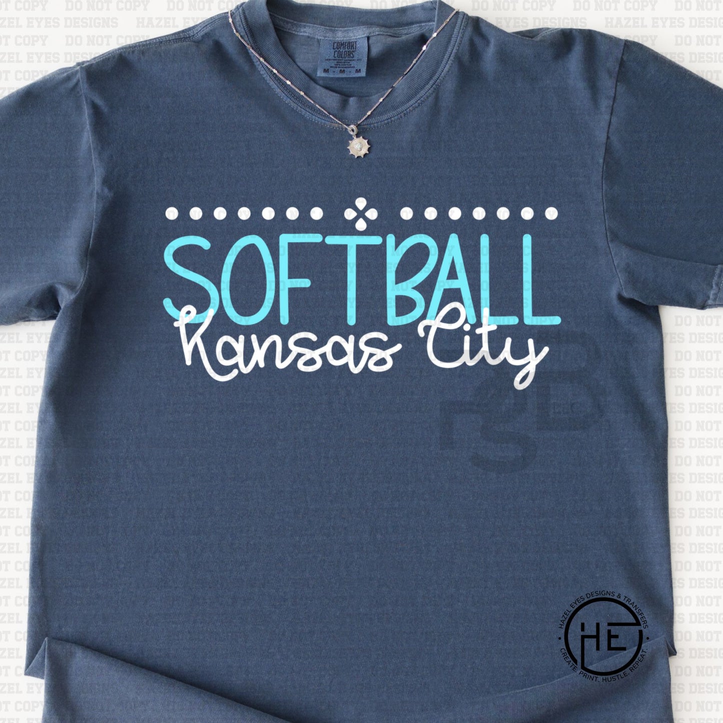 Softball Kansas City Simple Dots - DTF Transfer